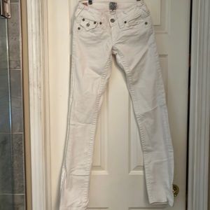True Religion White straight leg jeans size 25